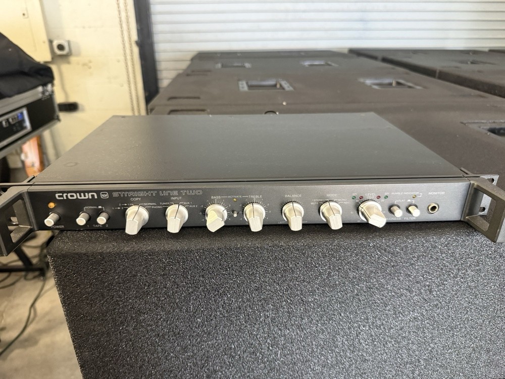Crown Straight Line Two 2-Channel Rack Mount Mixer Amplifier FM RCA 1200W AB