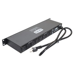 Rack Mount LED Power Distributor 8 Outlets/switches Off/On & USB Charging port