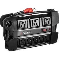 D’Addario PW-TGPB-01 Tour-Grade Power Base 8-Outlet Surge Protector w/ 6′ Cable