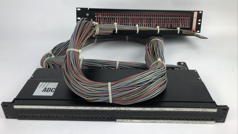 ADC 96 Bantam TT patchbay connected to ADC UP-96NMKII PPC RACKMOUNT PATCHBAY 2