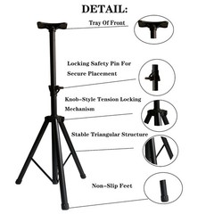 Universal Adjustable Height Tripod Steel Speaker Stand Heavy Duty Mount Holder