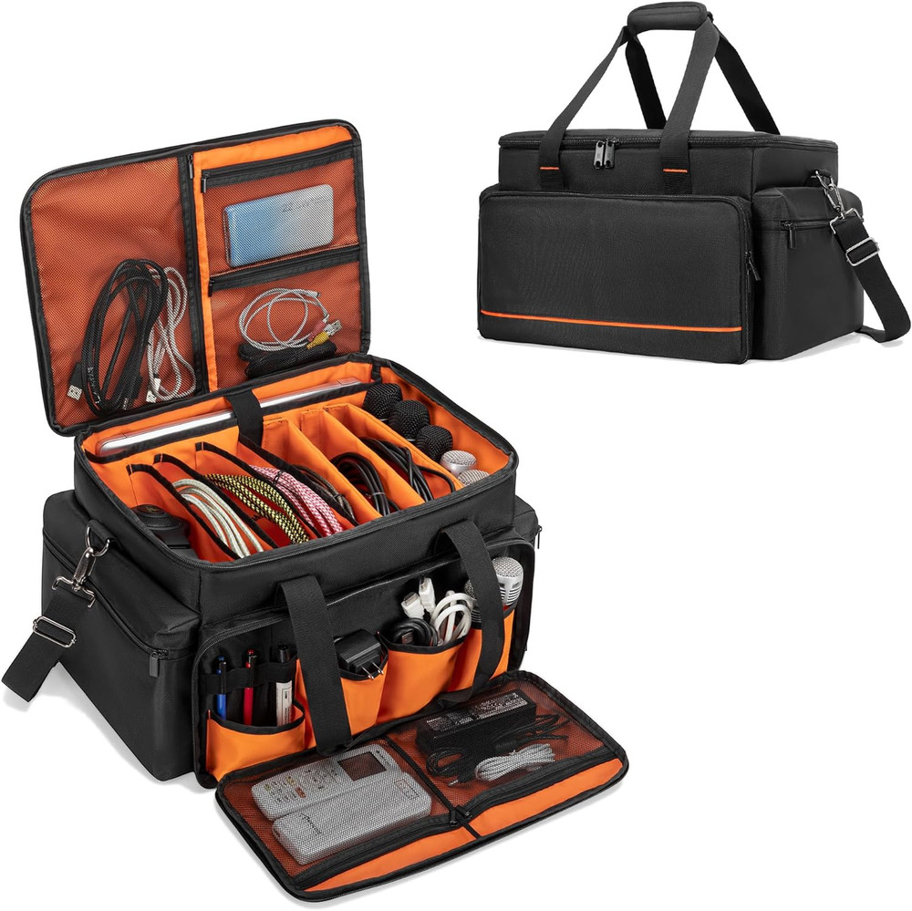 DJ Cable File Bag Adjustable Dividers 15.6“ Laptop Sleeve Travel Musicians Gig