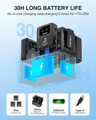 LEKATO Wireless in-Ear Monitor MS-20 Charging with Box 1Transmitter 2 Receivers