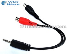 6 inch 3.5MM (1/8″) Mono Male to Dual RCA Female Jacks Audio Cable Wire VWLTW