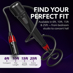 VelWav XLR Microphone Cable 3-Pin Male to Female Shielded OFC Color Coded