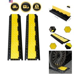 Cable Ramp 2 Pack of 3 Channel PVC Rubber Cable Protector, 44000lbs Capacity …