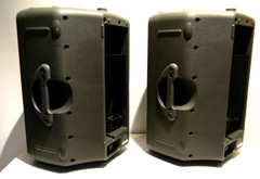 One Pair Mackie SRM 450 Powered Active PA Speakers W/Mackie Gig Bags, Cords, Man