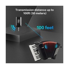 EBJ 2.4G Instrument Microphone Receiver with Detachable Suction Cup for Guita…