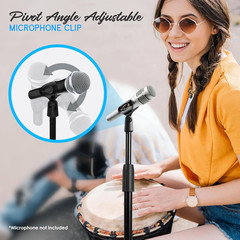 Universal Microphone Stand – Handheld Mic Compatible, Heavy Compact Base, Lightw