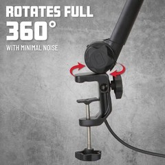 Gator Frameworks Desktop Microphone Stand with 360 Degree Rotation and XLR Cable