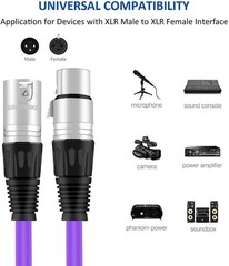 Audio 25 Foot XLR Male to XLR Female Balanced Snake Cord for Microphone, Stag…