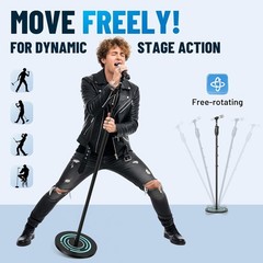 Microphone Stand Floor Adjustable – Mic Stand Universal with 7.12 lbs Weighted