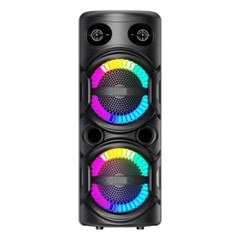 Bluetooth Portable Party Speaker Wireless Dual 8″ Subwoofer Heavy Bass AUX LED