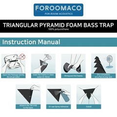 Foroomaco Triangular Pyramid Bass Traps – 4 Pack for Ceiling Corners