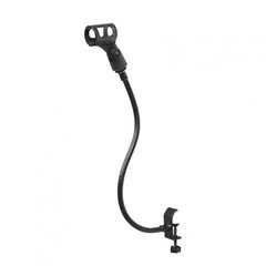 Microphone Arm Stand Adjustable Gooseneck Podium Mic with Desk Mount Clamp Black