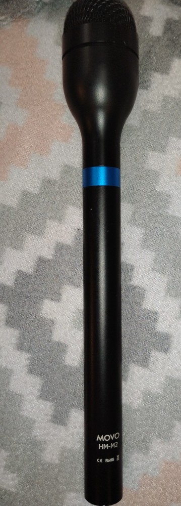 Movo HM-M2 HM-M2 Wired Handheld/Stand-Held Microphone, Black w/ Blue