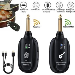 Wireless Guitar System Transmitter Receiver Rechargeable for Guitar Bass Violin