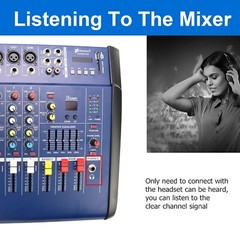 Professional Powered Mixer Power Mixing Amplifier 8 Channel Amp 16DSP USB 1500W