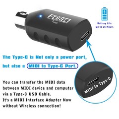 FORE S1 Wireless MIDI Interface & USB Type-C Adapter, Ultra Low…
