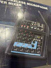 Aveek 200W Power Amplifier Audio Sound Mixer 4 Channel Wireless Microphone 3in1