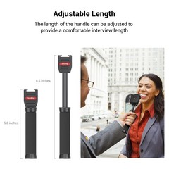 Interview Mic Handle, Stretchable Mic Handle for RODE Go, for DJI, for Hollyl…