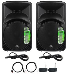 (2) Mackie SRM450V3 SRM450-V3 1000w 10″ Powered PA Speaker w/Wireless Linking