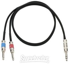 Pro Co IPBQ2Q-3 1/4″ TRS Male to Dual 1/4″ TS Male Insert Cable – 3′