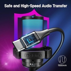 2 in 1 USB Microphone Cable USB C & A to Type C 5ft for DM30 DM40 PD100W