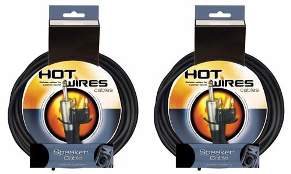 (2) 25′ 14g Pro Speaker Cable Cords 1/4″ to Banana Plug Fast Free USA Shipping!