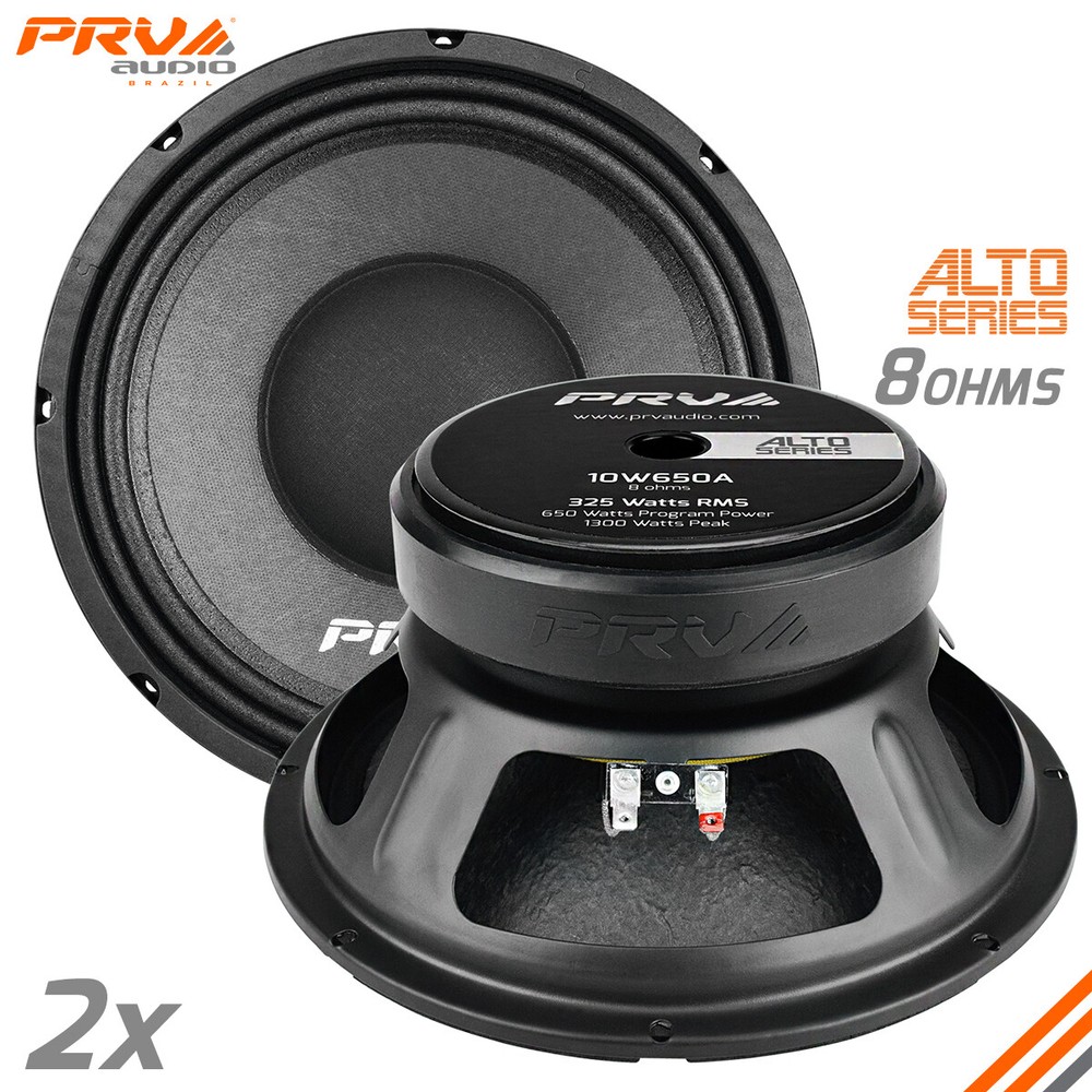 2x PRV Audio 10W650A Midbass ALTO Car Audio 10″ Speakers 8 Ohm 10A PRO 1300W