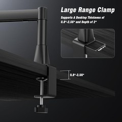 BASN Low Profile Microphone Boom Arm Stand with Desk Clamp – Rotatable &