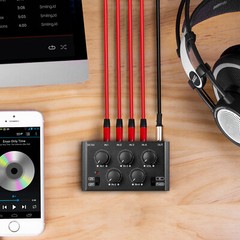 Mini Passive 4 Channel Stereo Audio Mixer for Home/Studio/Bar Recording Line Mix