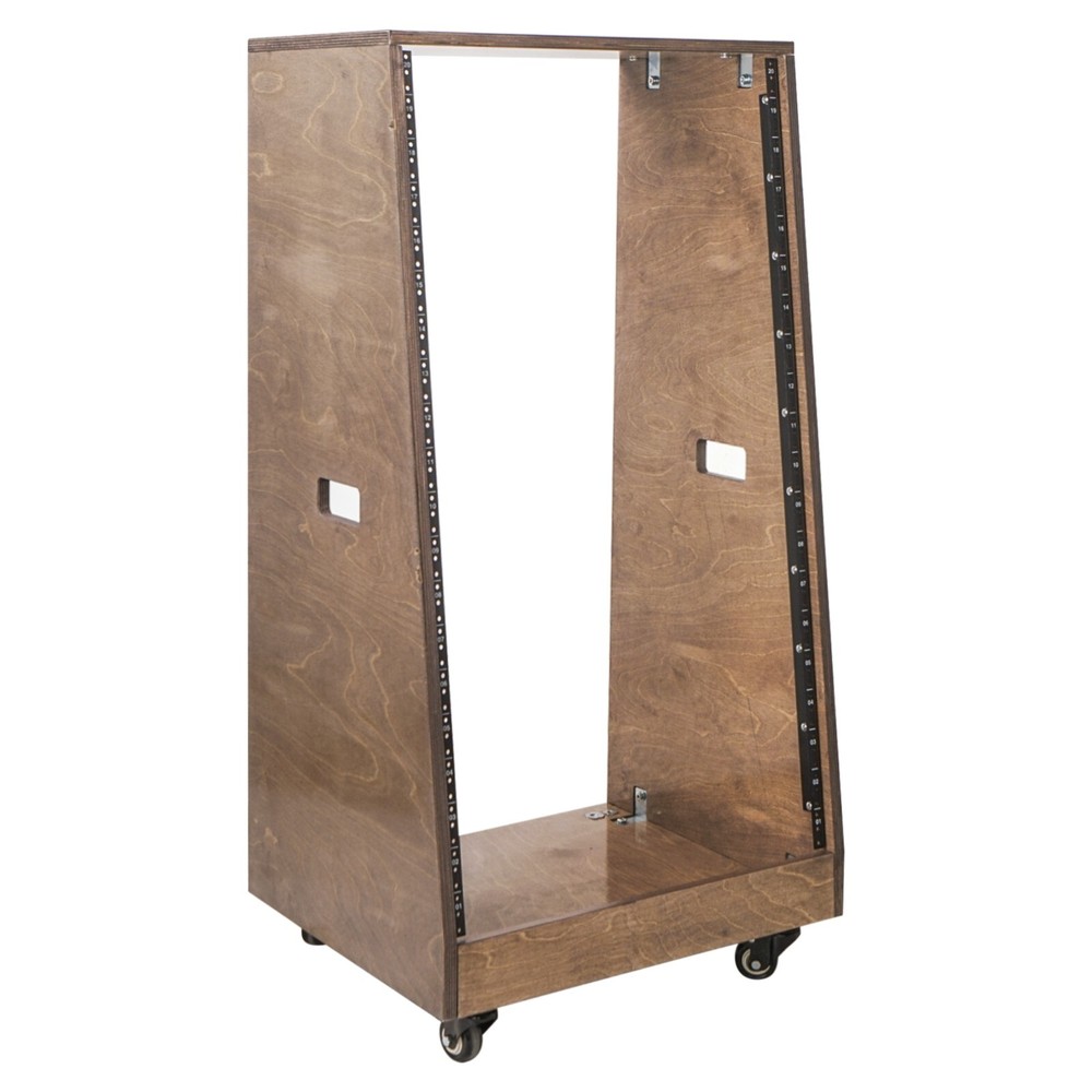 Sound Town DIY Slanted 20U Studio Rack, Plywood, Weathered Brown (SDRK-20TB)