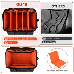 MRINCA DJ Equipment Bag, Cable Organizer Bag with 8-Slot Mic Stand Storage, L…