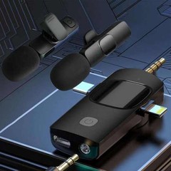 3 in 1 Wireless Lavalier Microphones for 2.5 x 1.5 x 0.8 inches, Black
