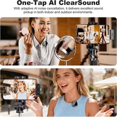 K26 AI Noise Reduction Wireless Lavalier Mic for iPhone 15/16/17 & Android
