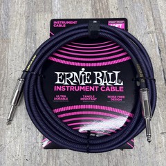 Ernie Ball Braided Instrument Cable Straight/Straight 10ft – Purple/Black