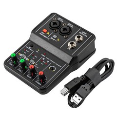 2 Channel USB Audio Mixer Console 48V Phantom Power For Mic/Line/Guitar