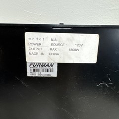 Furman RP-8 Rackmountable 8-Outlet Power Conditioner with Max 1800W UNTESTED