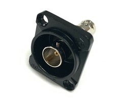 BNC Isolated Feedthru Panel Mount Connector – Female to Female, Black Body