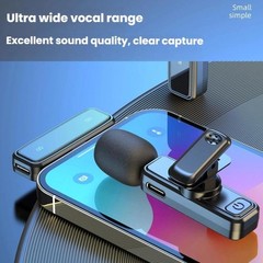 Wireless Collar Clip Microphone Smart Noise Reduction Mini Microphone, J82 Dual
