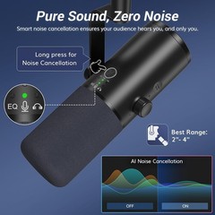 TD510 AIR Dynamic Podcast Microphone with AI Noise Cancellation & Desktop Stand