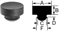 (4 PACK) 1″ Black Rubber Push-In Bumpers (Feet) sku# RB-1