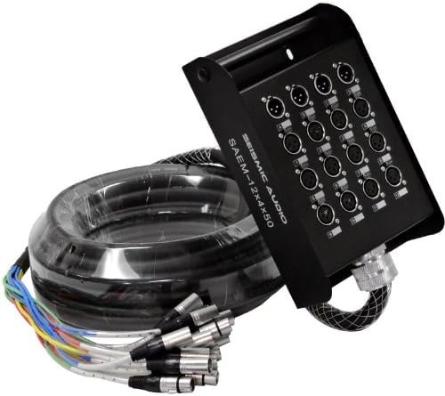 Seismic Audio – 12 Channel XLR Snake Cable 50′ Long – 12 Sends and 4 XLR Retu…