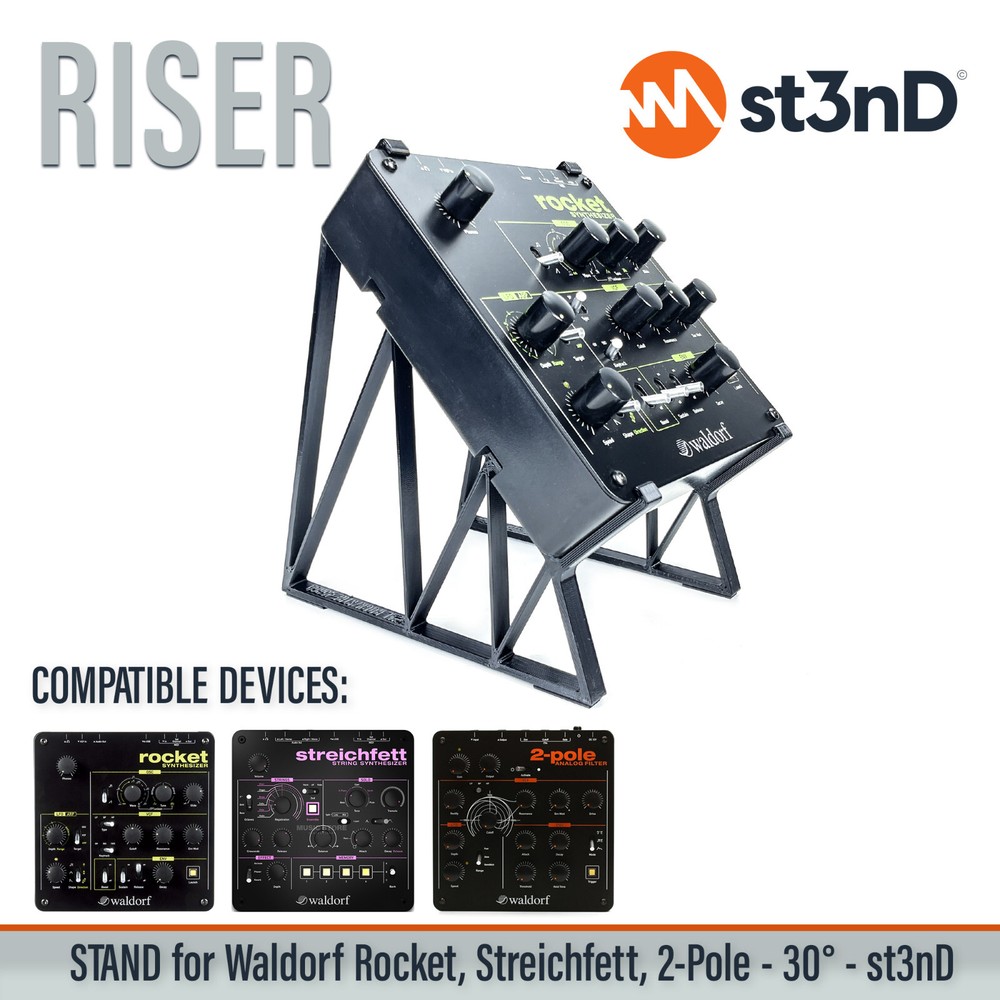 STAND for Waldorf ROCKET, STREICHFETT, 2-POLE – 45° RISER – st3nD – 3D printed