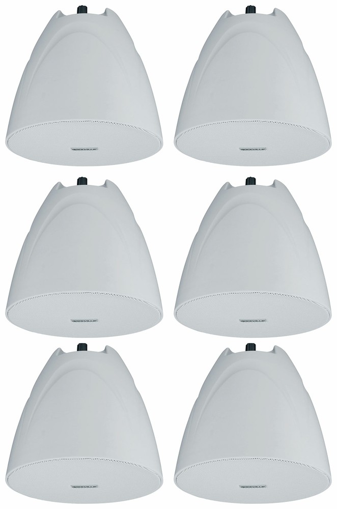 6 Rockville PEN-525T White 5.25″ 70V Hanging Pendant Speakers For Restaurant/Bar