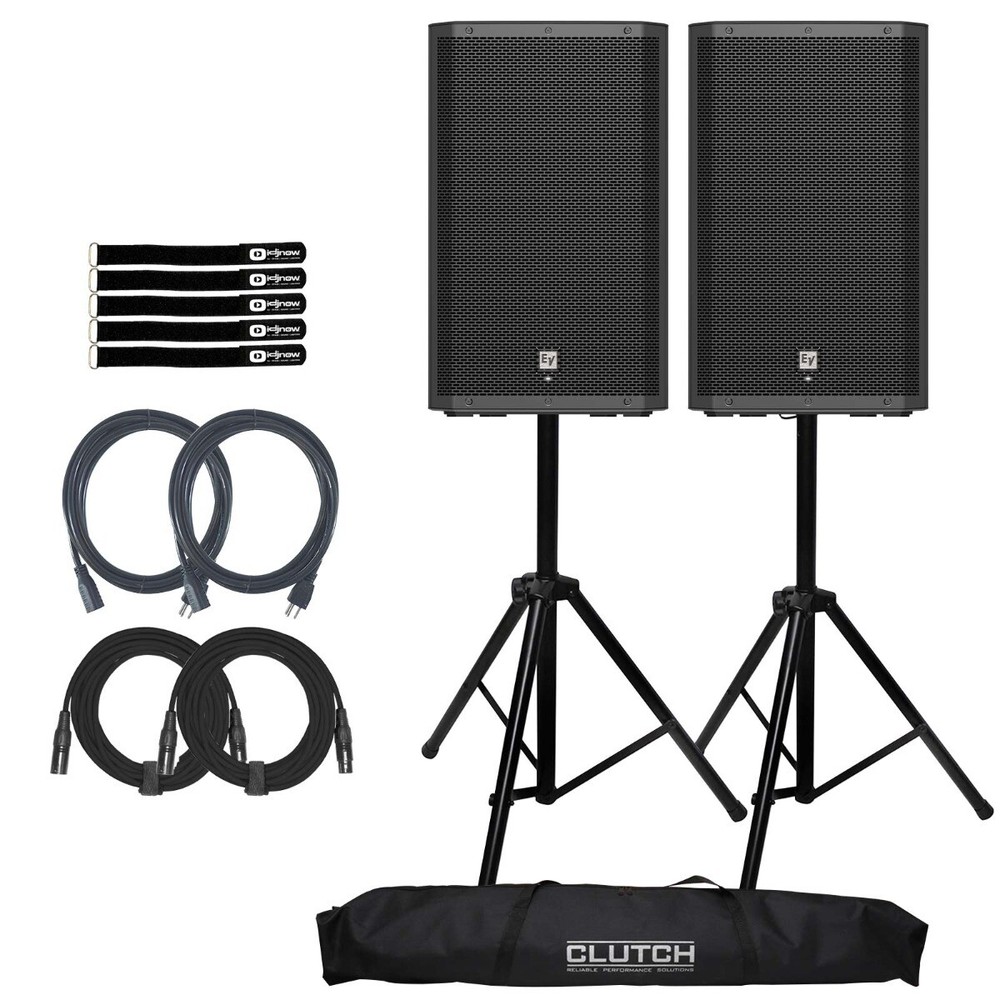 Electro-Voice ZLX-15P-G2-US 15″ Powered Speakers 2-Pack with Stands
