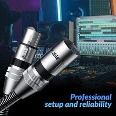 XLR to Cable 10 Feet, Premium Microphone Cable, Heavy Duty 22AWG 10FT