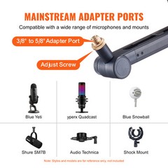 VEVOR Microphone Boom Arm with Desk Mount 360° Rotatable Adjustable Mic Stand