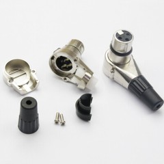 4x Adjustable 3 Pin XLR Female Right Angle Connector 7 Angle Positions